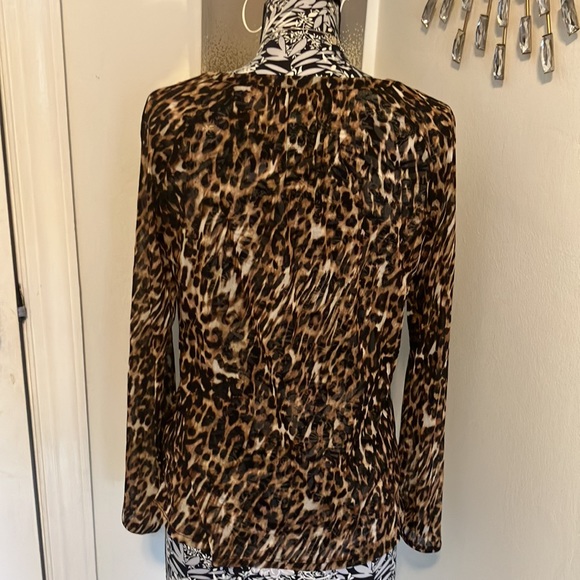 INC INTERNATIONAL animal print blouse M - Picture 4 of 6